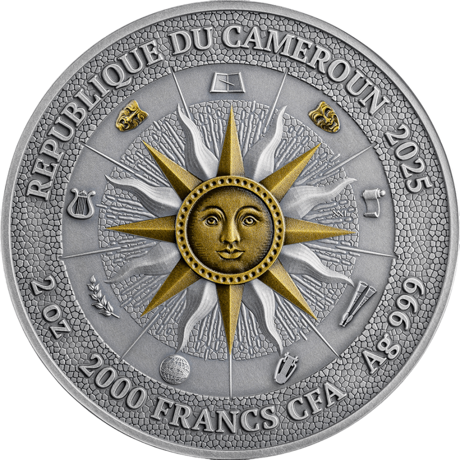 Melpomene & Thalia – The Nine Muses, 2 oz Silver Coin - 24h Shipping!