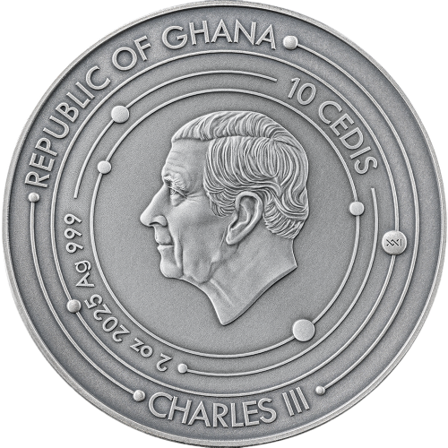 2025 Republic of Ghana 2 oz Silver Solar System: Saturn - 24h Shipping!