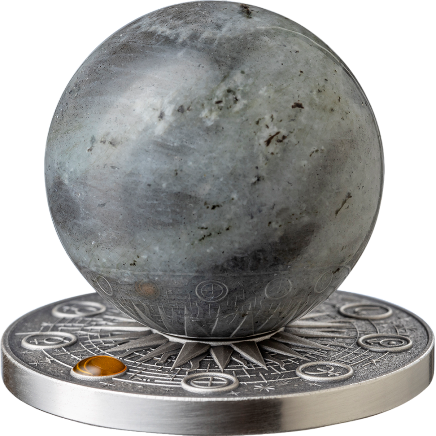 2025 Republic of Ghana 2 oz Silver Solar System: Moon - 24h Shipping!