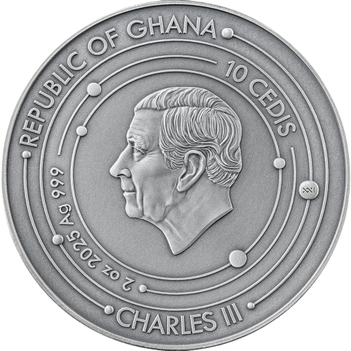 2025 Republic of Ghana 2 oz Silver Solar System: Jupiter  - 24h Shipping!