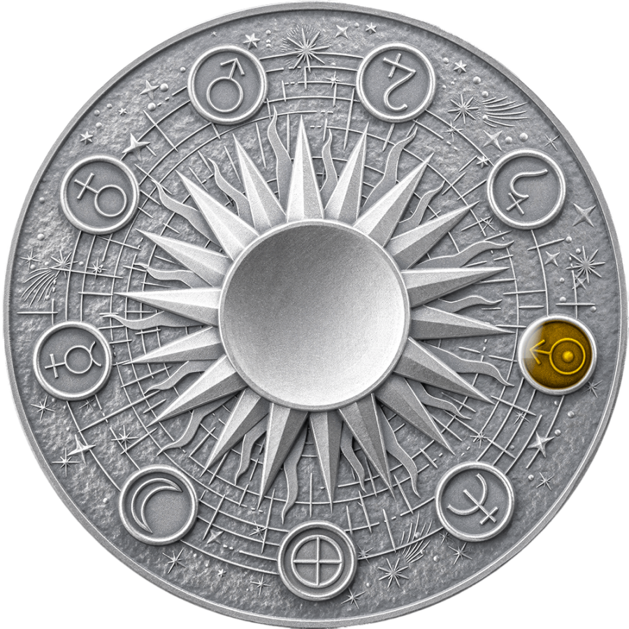 2025 Republic of Ghana 2 oz Silver Solar System: Uranus  - 24h Shipping!