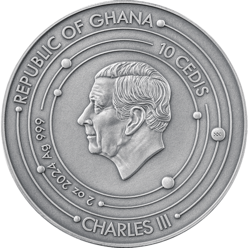 2025 Republic of Ghana 2 oz Silver Solar System: Mercury - 24h Shipping!