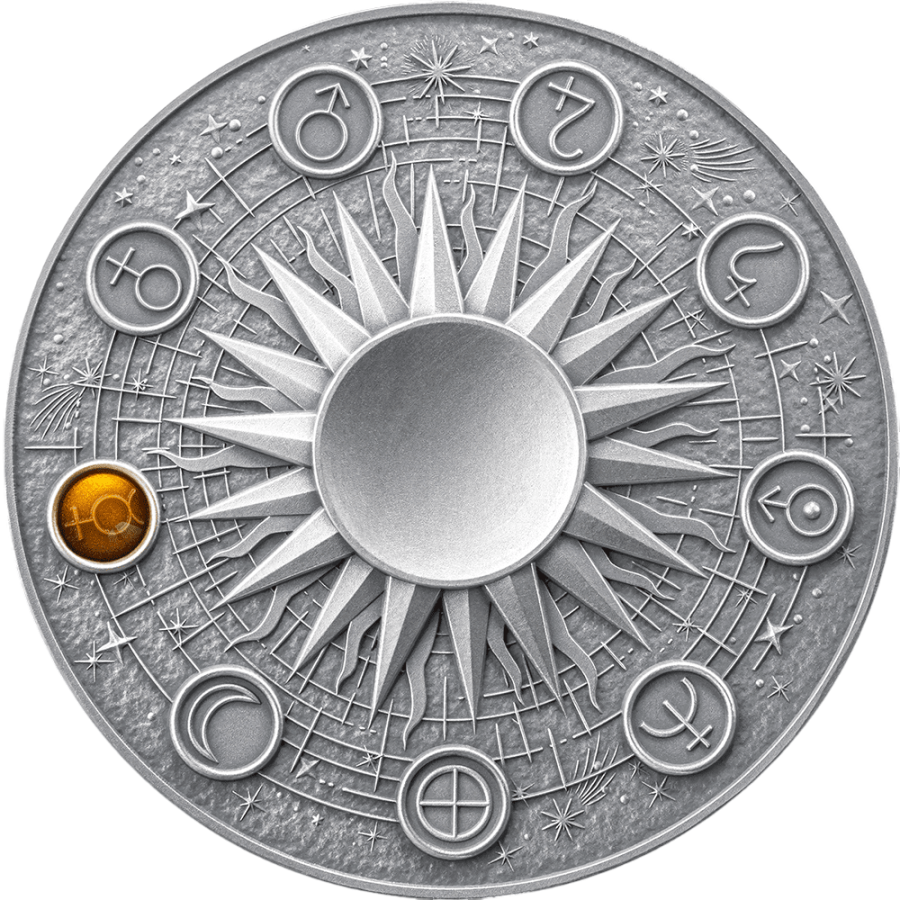2025 Republic of Ghana 2 oz Silver Solar System: Mercury - 24h Shipping!