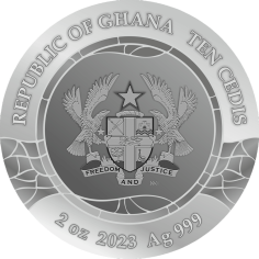 2023 Ghana 2 Ounce Gustav Klimt The Kiss Stained Glass Art Silver Coin - 24h Shipping! 2