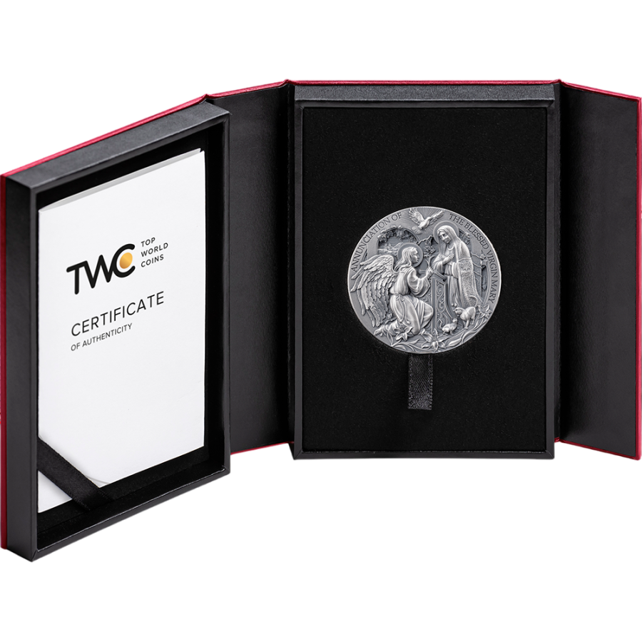 ANNUNCIATION Bible Stories 2 Oz Silver Coin 2000 Francs Cameroon 2025 - 24h Shipping!