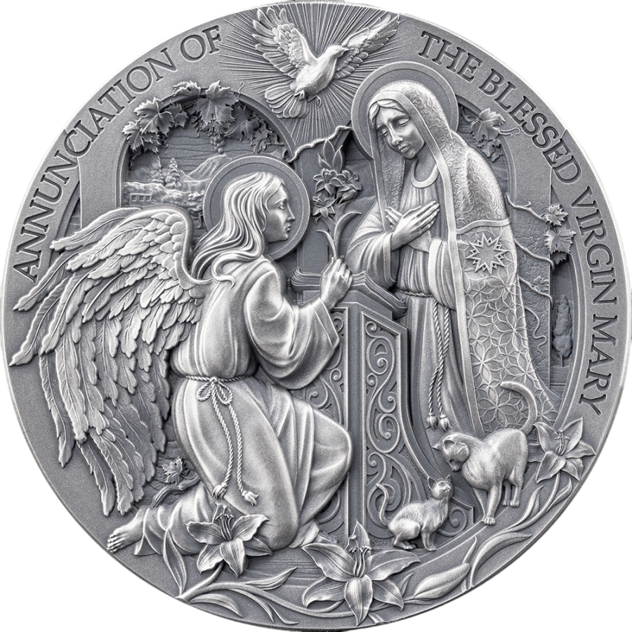 ANNUNCIATION Bible Stories 2 Oz Silver Coin 2000 Francs Cameroon 2025 - 24h Shipping!