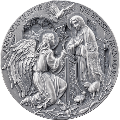 ANNUNCIATION Bible Stories 2 Oz Silver Coin 2000 Francs Cameroon 2025 - 24h Shipping!