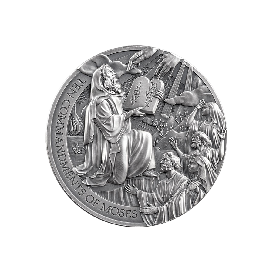 2024 Rep. of Cameroon 2 oz Silver The Ten Commandments of Moses - 24h Shipping!