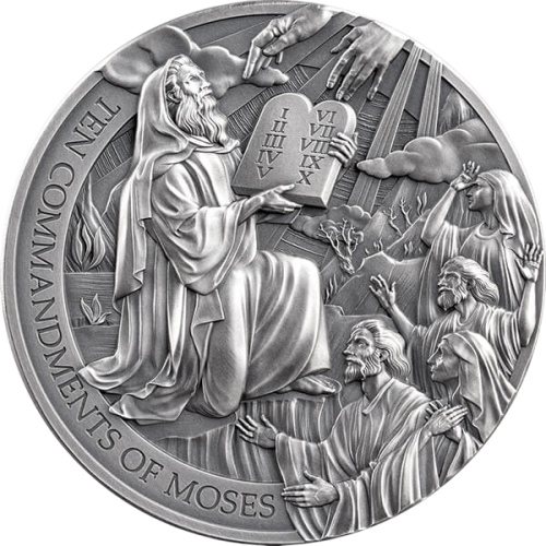2024 Rep. of Cameroon 2 oz Silver The Ten Commandments of Moses - 24h Shipping!