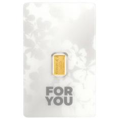 1g "For You" White Gold Bar - 24h Shipping!