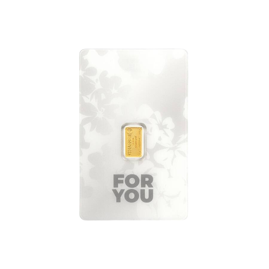 1g "For You" White Gold Bar - 24h Shipping!