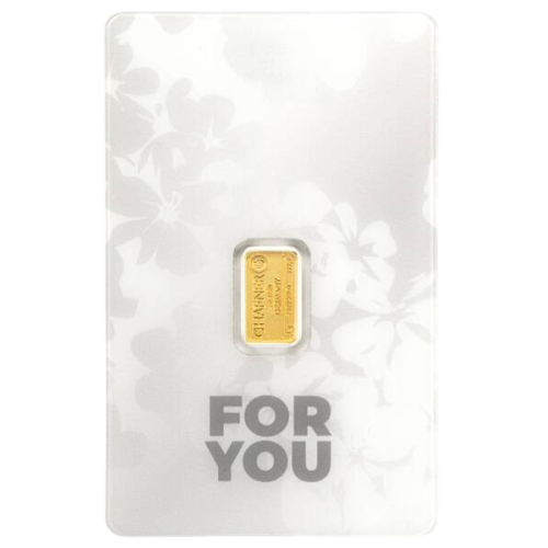 1g "For You" White Gold Bar - 24h Shipping!