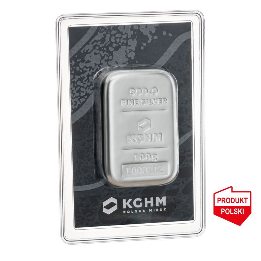 100 g Sztabka srebra KGHM - wysyłka 24 h!
