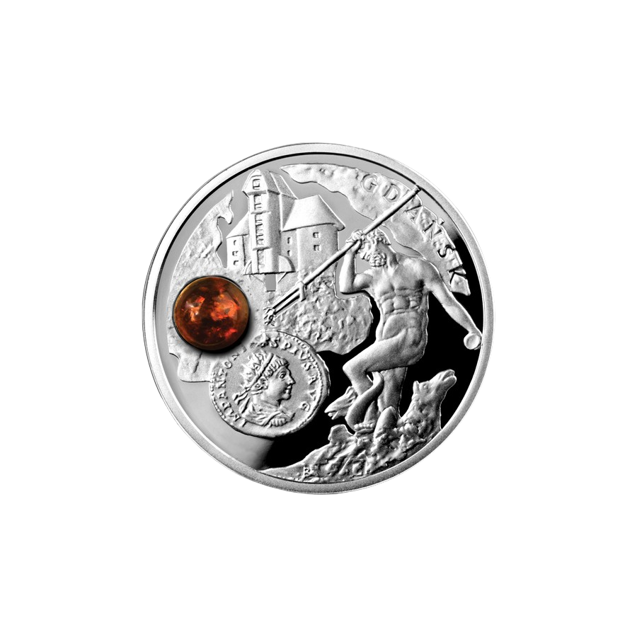 srebrna-moneta-szlak-bursztynowy-gdansk-rewers