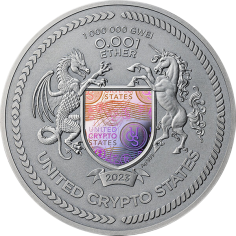2023 Binary Puma United Crypto States 2 oz Antique Silver - 24h Shipping! 2