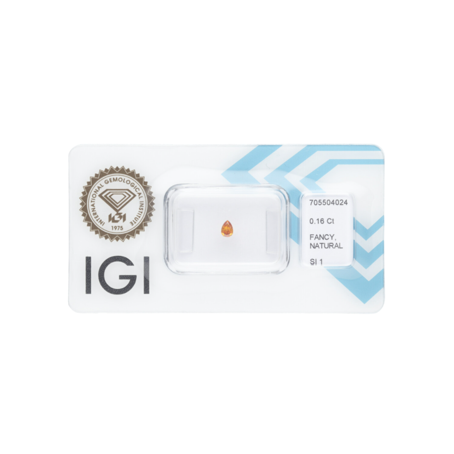 copy of Natural Diamond 0.22 CT / Natural Fancy Intense Yellowish Orange / Pear Modified Brilliant / VVS2 / G - SHIPPING 24 H!