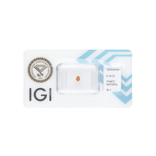 copy of Natural Diamond 0.22 CT / Natural Fancy Intense Yellowish Orange / Pear Modified Brilliant / VVS2 / G - SHIPPING 24 H!