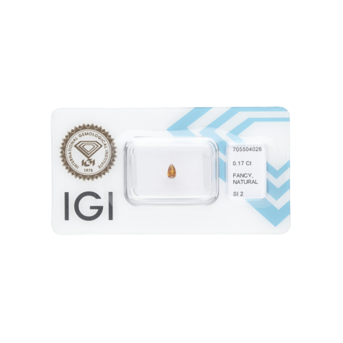 copy of Natural Diamond 0.38 CT / Natural Fancy Deep Yellowish Orange / Pear Modified Brilliant / Si2 / G - SHIPPING 24 H!