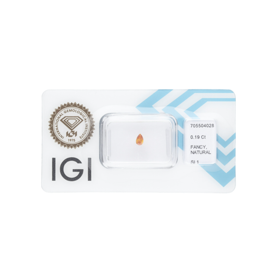 copy of Natural Diamond 0.22 CT / Natural Fancy Intense Yellowish Orange / Pear Modified Brilliant / VVS2 / G - SHIPPING 24 H!