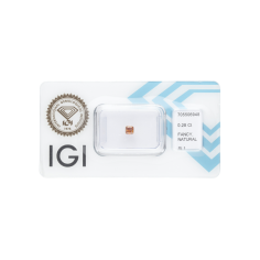 Natural Diamond 0,31 CT / Natural Fancy Intense Yellowish Orange / Square Cushion Modified Brilliant / VS2 / G - 24h Shipping!