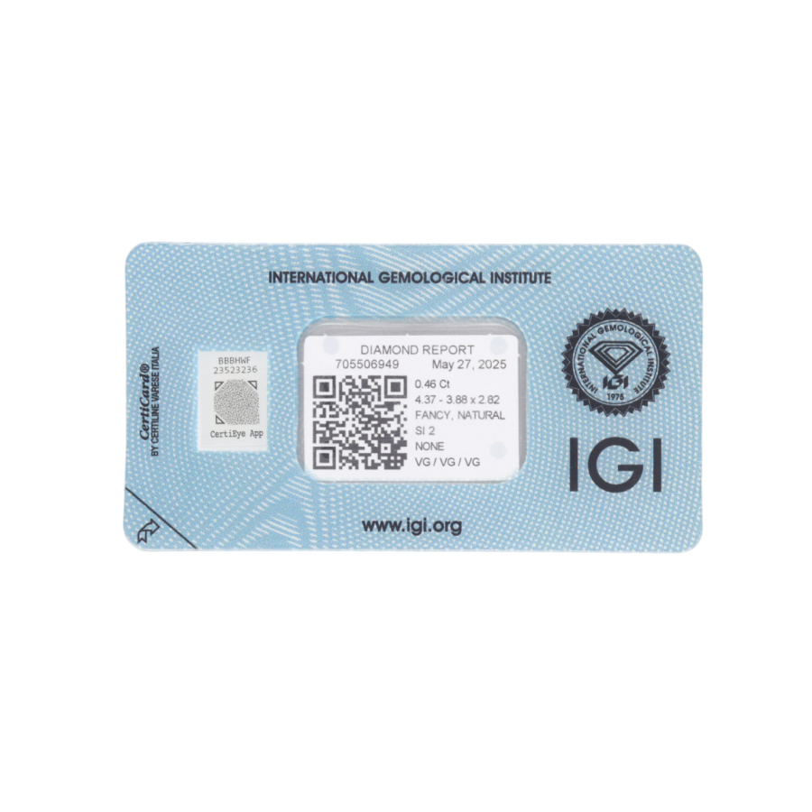 copy of Natural Diamond 0,18 CT / Natural Fancy Intense Yellow Orange / Pear Modified Brilliant / SI1 / VG - 24h Shipping!