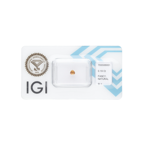 copy of Natural Diamond 0,18 CT / Natural Fancy Intense Yellow Orange / Pear Modified Brilliant / SI1 / VG - 24h Shipping!