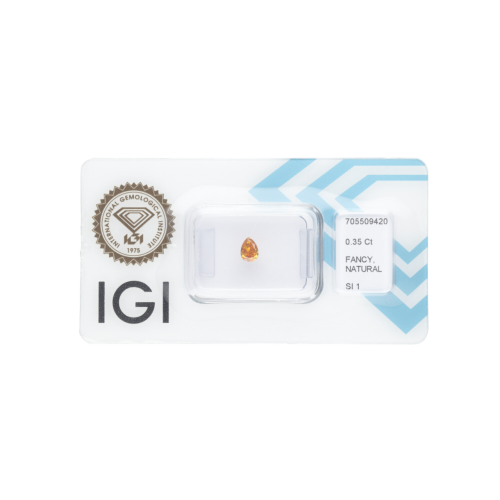 copy of Natural Diamond 0.22 CT / Natural Fancy Intense Yellowish Orange / Pear Modified Brilliant / VVS2 / G - SHIPPING 24 H!