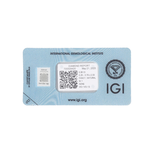 copy of Natural Diamond 0.22 CT / Natural Fancy Intense Yellowish Orange / Pear Modified Brilliant / VVS2 / G - SHIPPING 24 H!