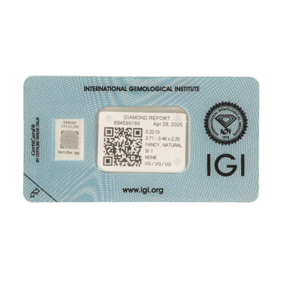 copy of Natural Diamond 0.22 CT / Natural Fancy Intense Yellowish Orange / Pear Modified Brilliant / VVS2 / G - SHIPPING 24 H!