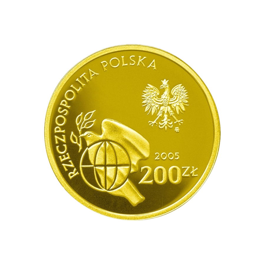 zlota-moneta-200-zl-60-rocznica-zakonczenia-ii-wojny-swiatowej-2005-awers