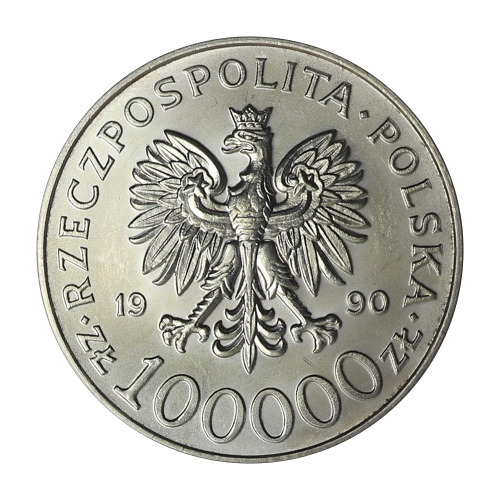 srebrna-moneta-100-000-zlotych-solidarnosc-1990-awers