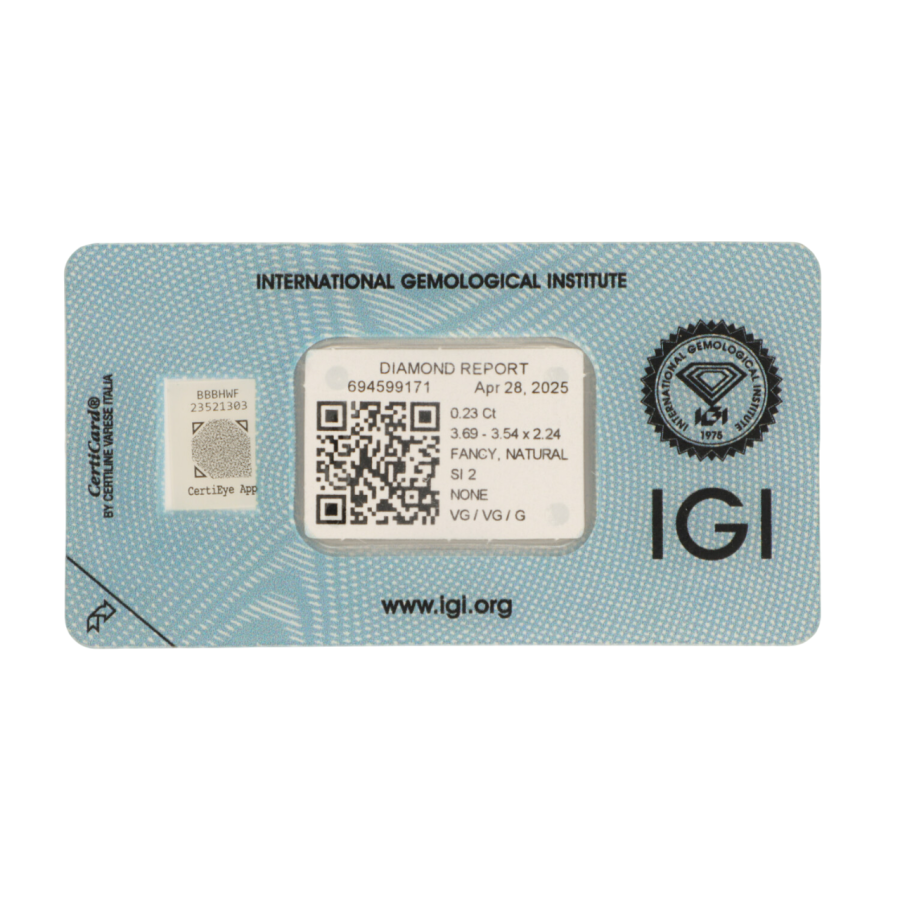 copy of Natural Diamond 0,17 CT / Natural Fancy Intense Yellow Orange / Pear Modified Brilliant / SI1 / G - 24h Shipping!