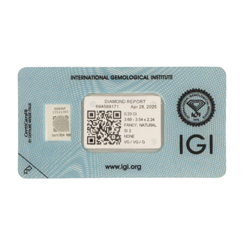 copy of Natural Diamond 0,17 CT / Natural Fancy Intense Yellow Orange / Pear Modified Brilliant / SI1 / G - 24h Shipping!