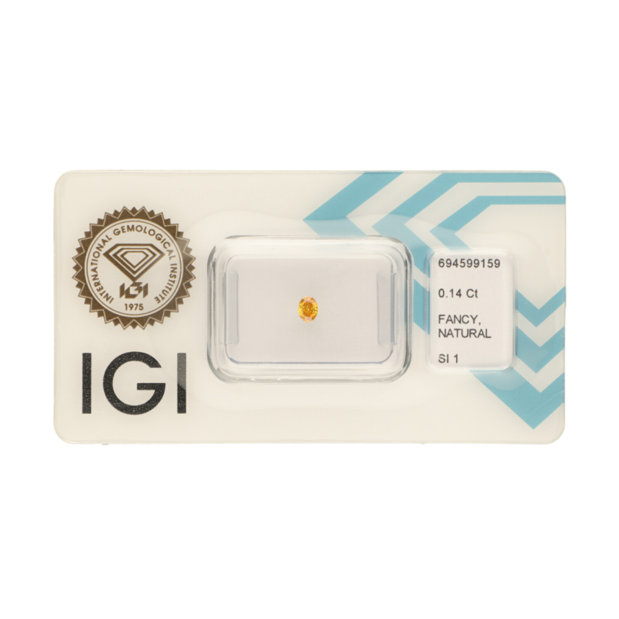 copy of Natural Diamond 0,18 CT / Natural Fancy Intense Yellow Orange / Pear Modified Brilliant / SI1 / VG - 24h Shipping!