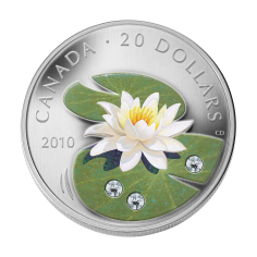 copy of Water-Lily And Venetian Glass Leopard Frog - Pure Silver Coin - 24h Shipping!