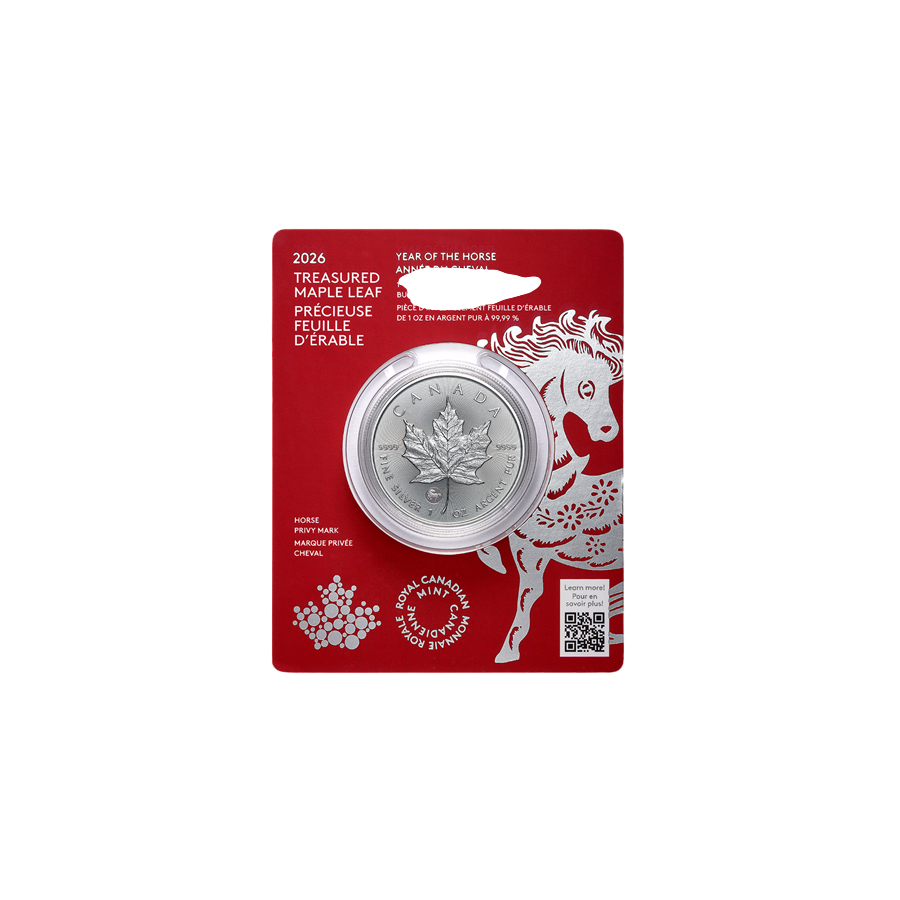 copy of 1 oz Canadian Treasured Silver Maple Leaf Coin BU - Congratulations - 24h Shipping!