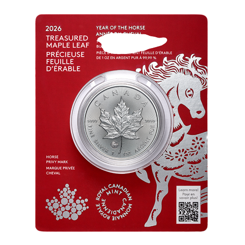 copy of 1 oz Canadian Treasured Silver Maple Leaf Coin BU - Congratulations - 24h Shipping!