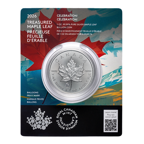 copy of 1 oz Canadian Treasured Silver Maple Leaf Coin BU - Congratulations - 24h Shipping!