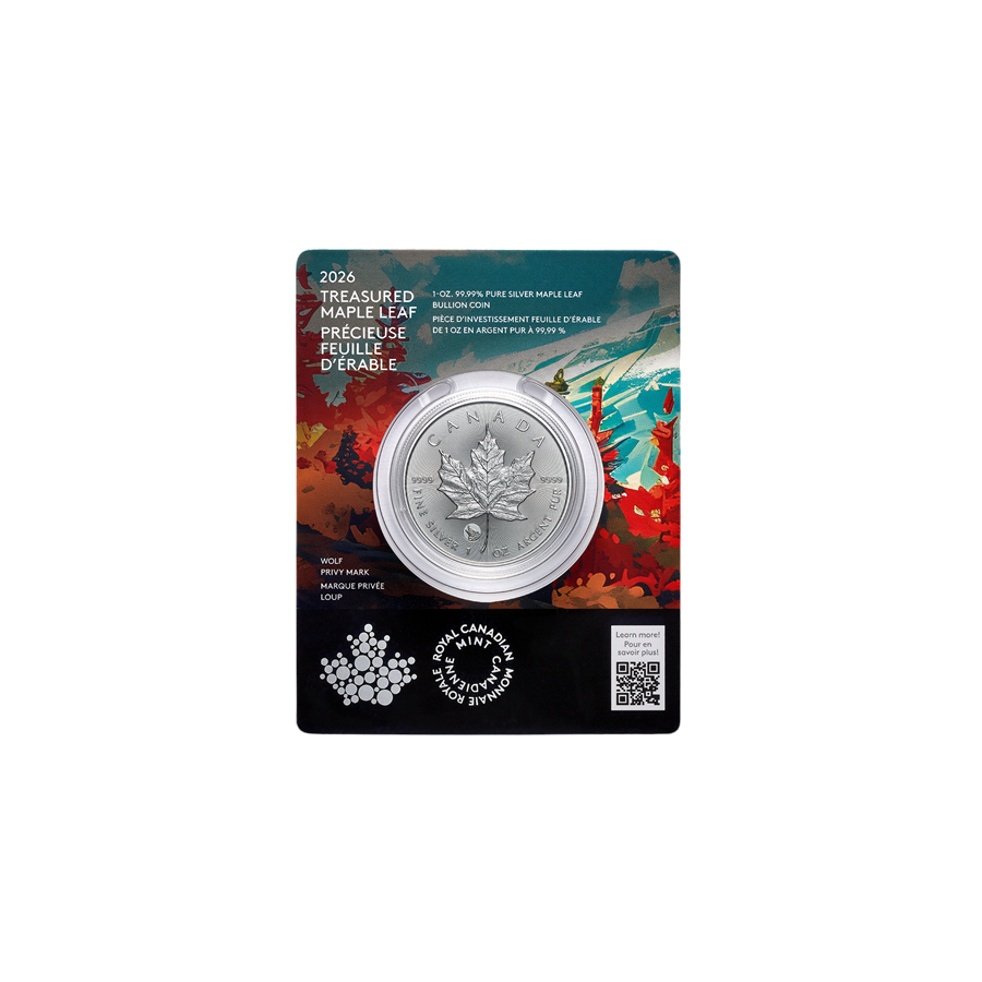 copy of 1 oz Canadian Treasured Silver Maple Leaf Coin BU - Congratulations - 24h Shipping!
