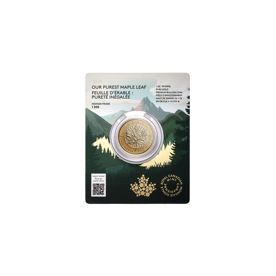 copy of 1 oz 2025 Purest Maple Leaf 99999 Fine Reverse Proof Gold Coin  - 24h Shipping!