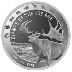 2019 Ice Age Giants – Giant Deer 1 kg Silver Coin - Shipping 24h!