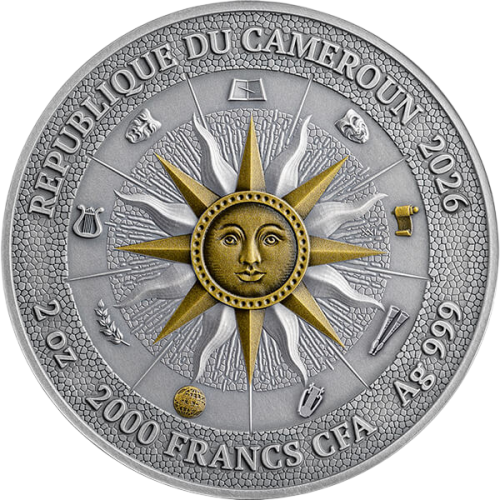 copy of 2025 Cameroon 2 oz Silver The Nine Muses: Terpsichore & Euterpe - 24h Shipping!
