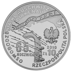 srebrna-moneta-65-rocznica-oswobodzenia-kl-auschwitz-birkenau-2010-2 2