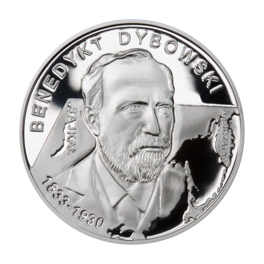 srebrna-moneta-10-zl-2010-benedykt-dybowski-1833-1930-rewers