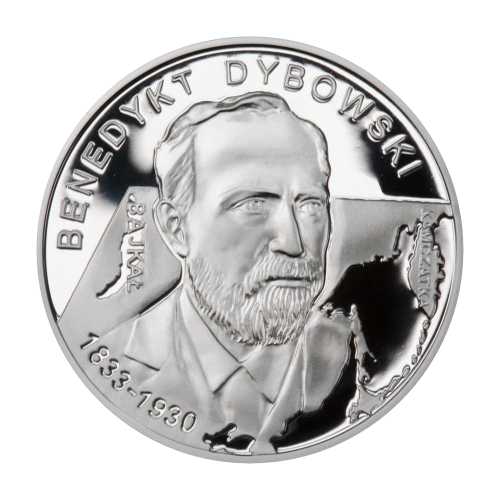 srebrna-moneta-10-zl-2010-benedykt-dybowski-1833-1930-rewers