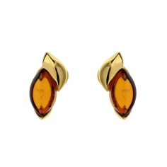 kolczyki-pozlacane-lezki-bursztyn