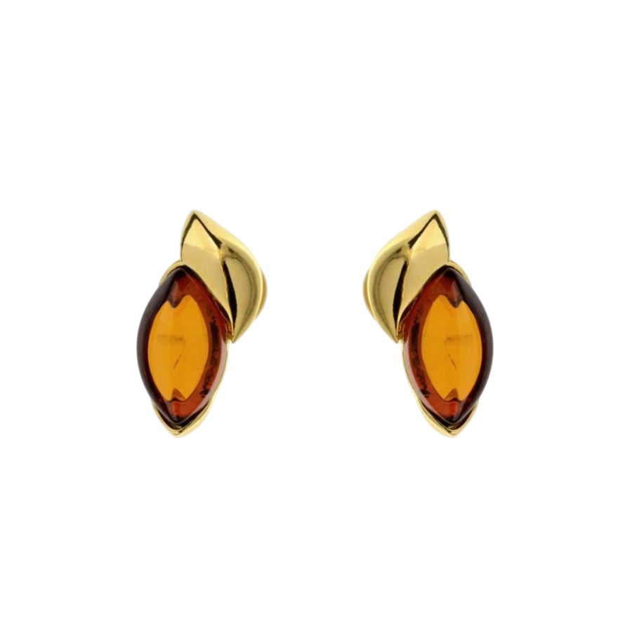 kolczyki-pozlacane-lezki-bursztyn