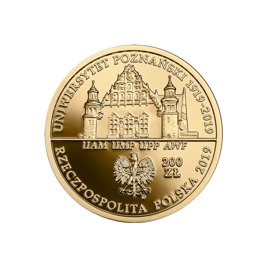 zlota-moneta-200-zl-100-lecie-utworzenia-uniwersytetu-poznanskiego-2019-2