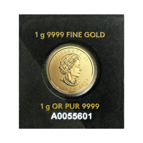 25 × 1 g Canadian Gold Maple Leaf Coins - 24h Shipping!