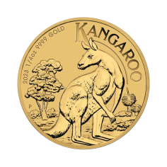 gold-coin-coin-australian-kangaroo one-four-ounce gold-reverse